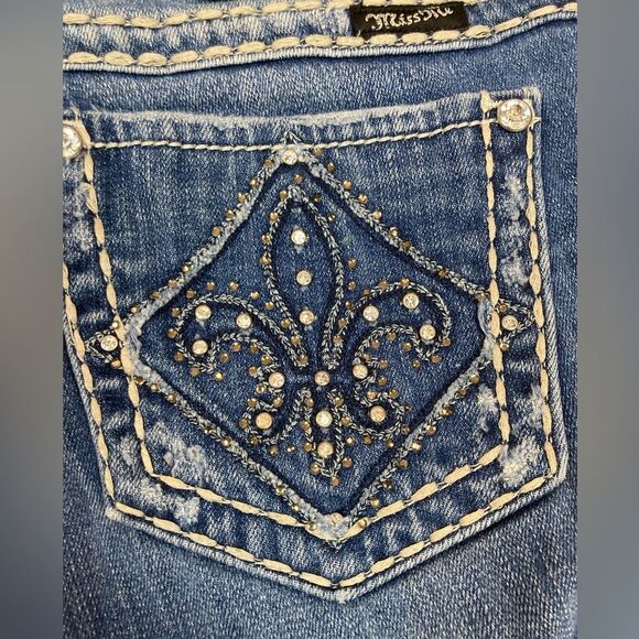 Miss Me Jorts with Blinged Out Pockets - Picture 7 of 13
